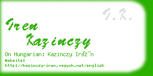 iren kazinczy business card